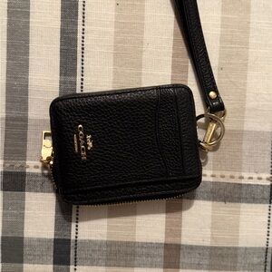 Coach Black Leather Wristlet
